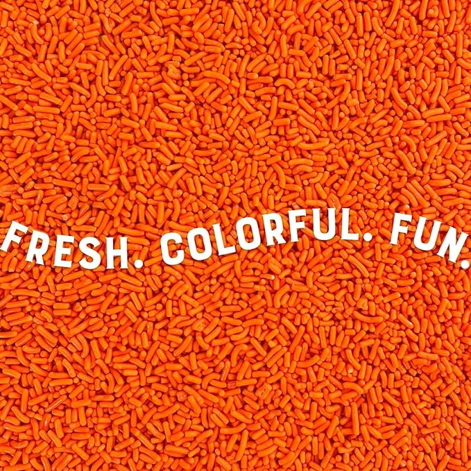 Judee's Orange Sprinkles 2 lb - Gluten-Free and Nut-Free - Brighten Up Your Baked Goods - Great for Cookie and Cake Decoration - Use for Baking and as Dessert and Ice Cream Toppings