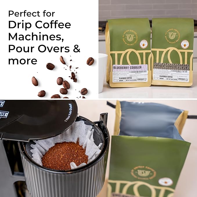 Blueberry Cobbler Flavored Ground Coffee, 1 LB (16 oz) bag, Medium Roast, 100% Arabica Premium Quality Flavor