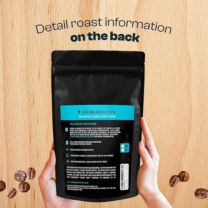Organic Cold Brew Coffee - Guatemalan Coffee Beans Crafted For Cold Brewing - Whole Bean or Coarse Grind, Medium Roast, 2 lb