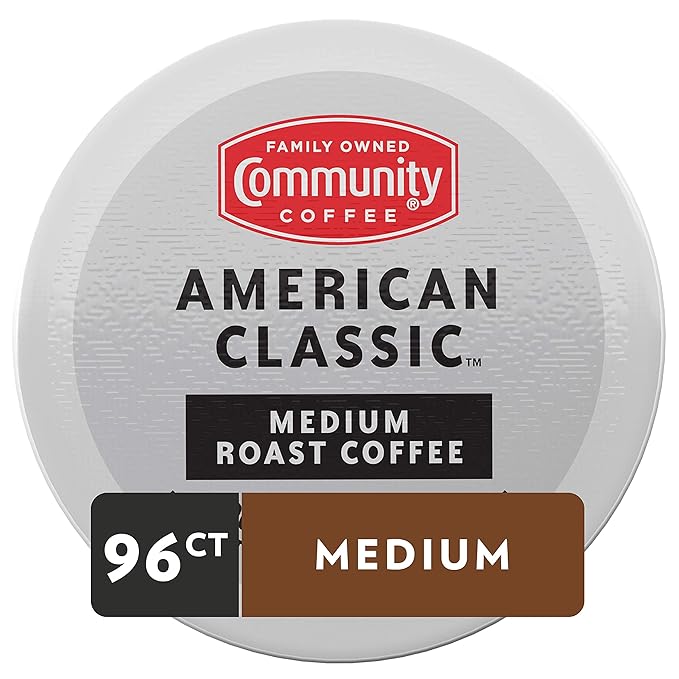 Community Coffee American Classic 96 Count Coffee Pods, Compatible with Keurig 2.0 K-Cup Brewers, 24 Count (Pack of 4)