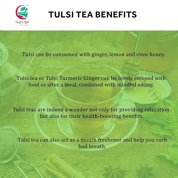 Dried Tulsi | Holy Basil Leaf Tea 1 LB | Relaxing and Calming Tea | 100% Natural | by Yogi's Giftยฎ