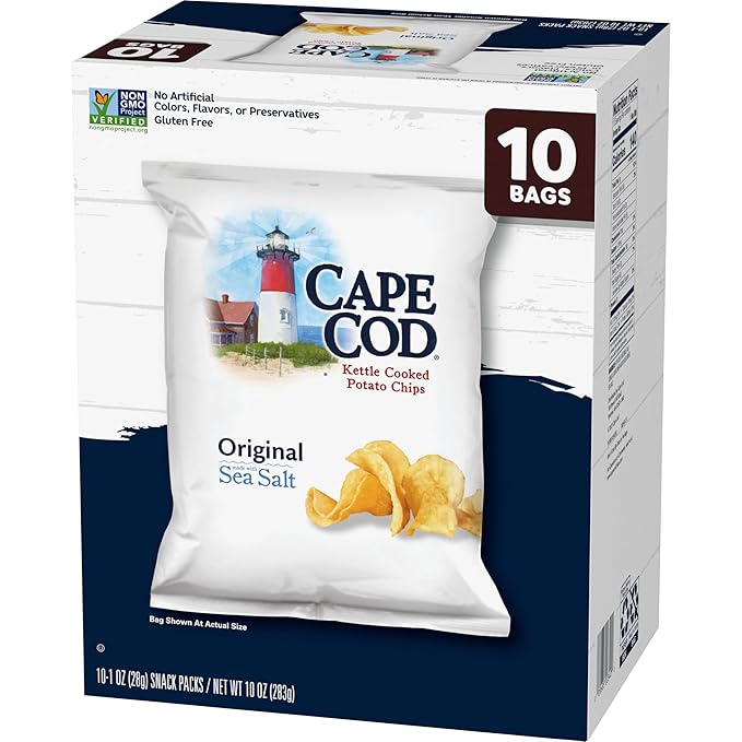 Cape Cod Potato Chips Original, 1 Oz, 10 Ct (Pack of 4)