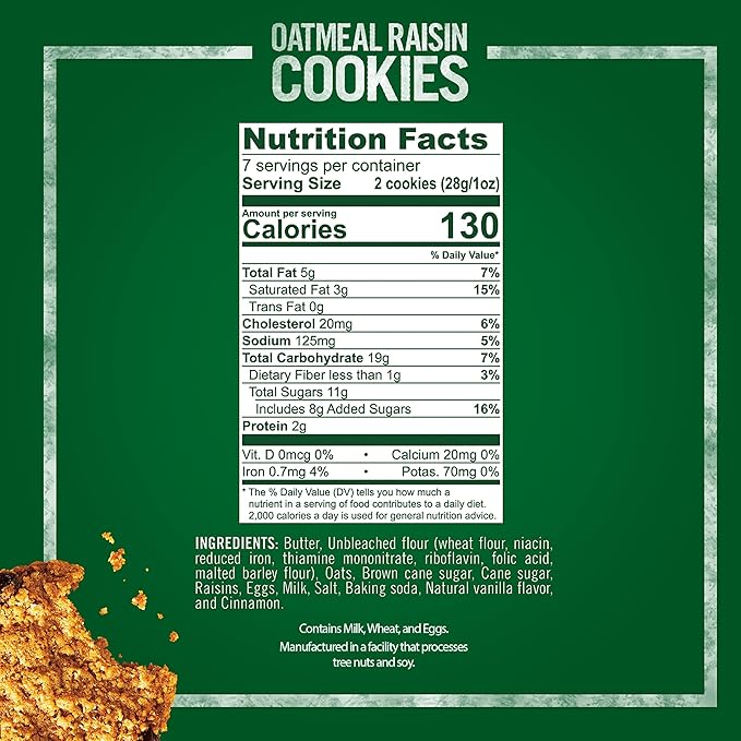 Tate's Bake Shop Oatmeal Raisin Cookies, Cookies, 7 Ounce (Pack of 4)