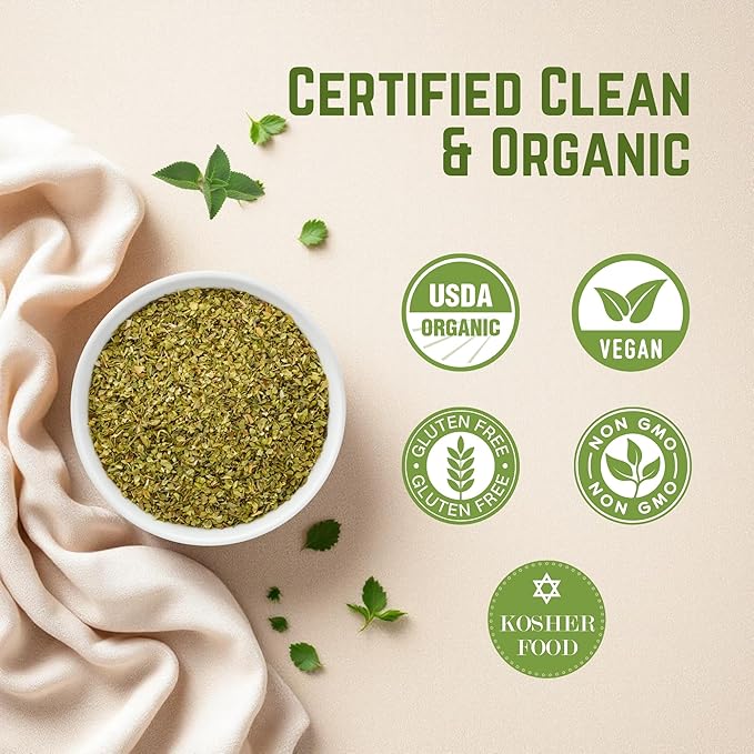 Organic Oregano Dried 3.88 oz ??Dried Oregano Leaves ??USDA Organic, Kosher, Gluten Free Seasoning ??The Holly Tree