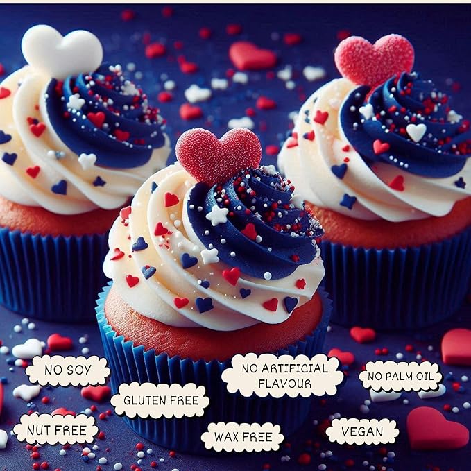 Confect Cake Mate Dessert Sprinkles ??Red, White & Silver Edible Sprinkles ??Pearl, Star & Heart Shapes ?밫oppings for Cake Decorating, Cupcakes, Cookies & Ice Cream | Vegan, Gluten-Free, Soy-Free, Dairy-Free, Palm Oil-Free- 4.2 Oz