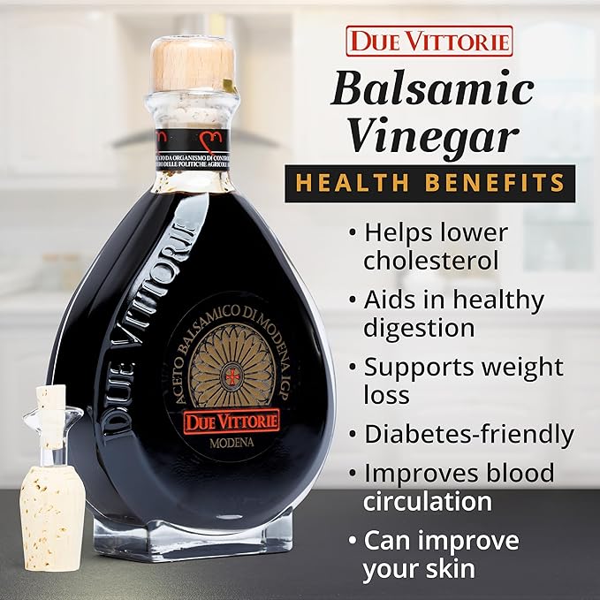 Due Vittorie Oro Gold Barrel Aged Balsamic Vinegar of Modena IGP - Special Edition, in Glass Decanter, Traditional Aged Balsamic Vinegar from Italy - 8.45 fl oz (250 ml)