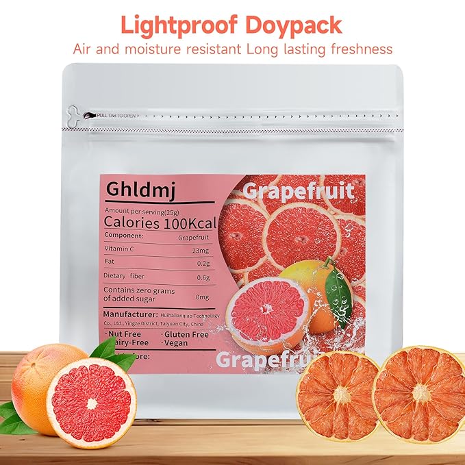 Dried Grapefruit Slices, 3oz/85g,Dehydrated fruit for Cocktails garnish, 100% Natural Fruit No Additives No Sugar Added,For Crafts, Cake Decoration,Garland, Baking