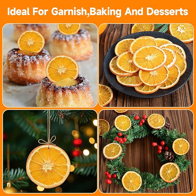 Dried Orange Slices,3oz/85g,Dehydrated Orange Slices For Cocktails,100% Natural Fruit No Additives No Sugar Added, Dried Oranges For Cocktails,Cakes, Crafts, Garland ,Healthy Snacks, Simmer Pot, Mandarin Decoration Wheels,Fruit Tea