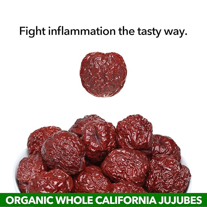 JUJUME | USDA Organic California Grown Jujubes Red Dates | Individually Sorted 3X for QA | High Grade Superfood | Healthy Dried Fruit | Certified All-Natural Non-GMO | 4-pack 6 oz bags