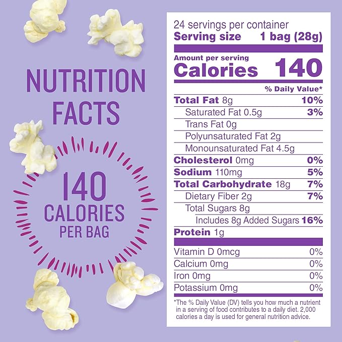 Angie's BOOMCHICKAPOP Sweet & Salty Kettle Corn Popcorn, Lunchbox Snack, 1 oz. Individual Bag (Pack of 24)