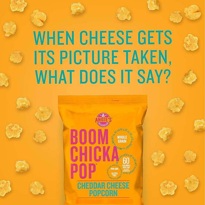 Angie's BOOMCHICKAPOP Cheddar Cheese Popcorn, 4.5 oz. (Pack of 12)