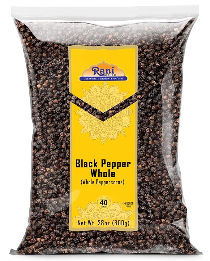 Rani Black Pepper Whole (Peppercorns), Premium MG-1 Grade 28oz (1.75lbs) 800g ~ All Natural | Gluten Friendly | Non-GMO | Kosher | Product of Vietnam | Perfect size for Grinders!