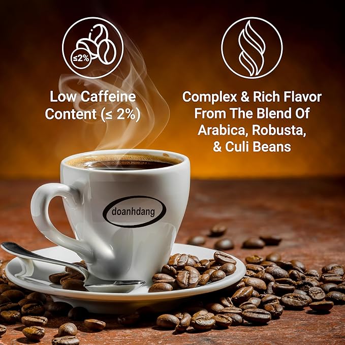 doanhdang - 17 Oz Premium Yellow Bourbon Whole Bean Coffee, 100% Medium Roast, Rich Flavor for Espresso Shot and Brew, Origin from Vietnam, Whole Med Roast Beans, Pack of 1, Phin Filter Included