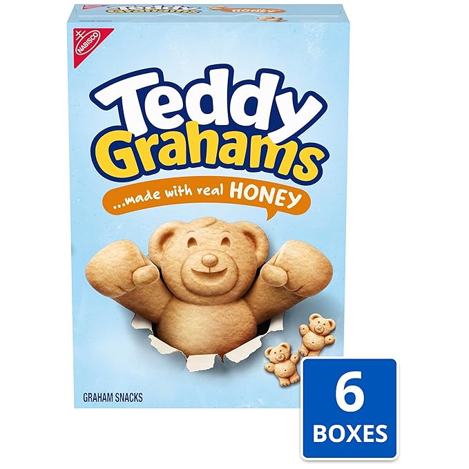 TEDDY GRAHAMS Honey Graham Snacks, Bulk Kids Snacks, 6 - 10 oz Boxes