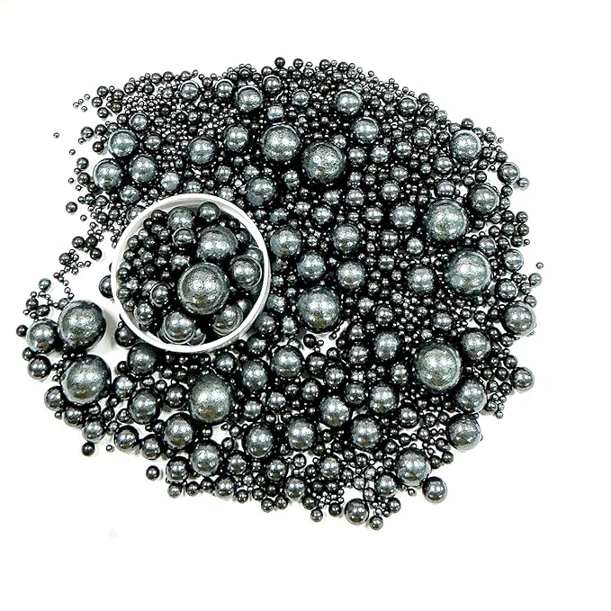Sprinkles Edible Black Pearl Sugar Sprinkles Candy 142g/5.01oz Mix Size Black Pearls Baking Cupcake Toppers Cookie Ice Cream Decorations for Wedding Parties Valentines Day Halloween Christmas