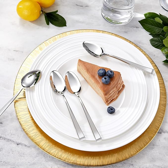 KEAWELL Premium Imperial 4-Piece 6.5 inch Spoon Set ??Heavy Duty 18/10 Stainless Steel Flatware with Smooth Rounded Edges, Dishwasher Safe for Sophisticated Dining (4, Teaspoons)