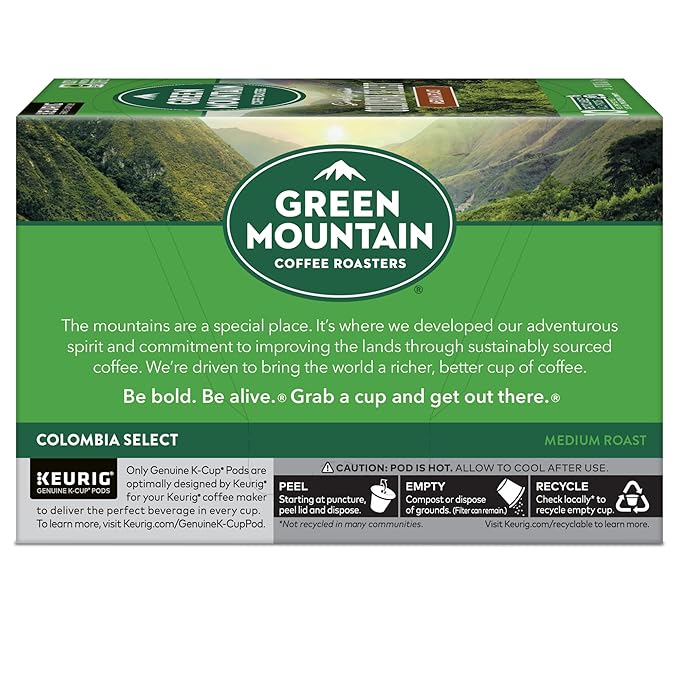 Green Mountain Coffee Roasters Colombia Select, Keurig Single Serve K-Cup Pods, Medium Roast Coffee, 60 Count, (6 Packs of 10)