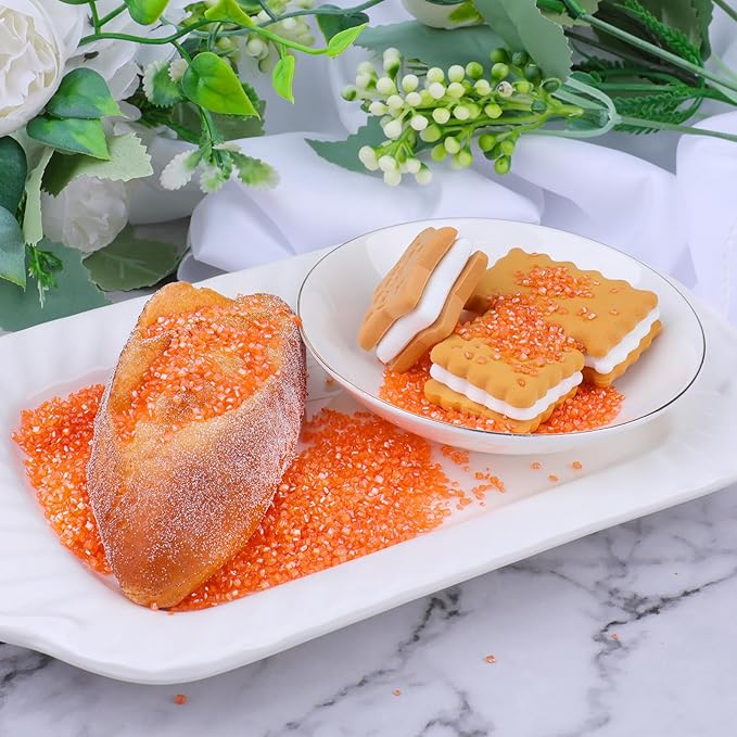 Orange Sprinkles, Orange Sanding Sugar for Cake Decorating, Sanding Crystal Sugar 130g/4.59oz, Cupcake, Cookie, Ice Cream and Donuts Toppings, Wedding, Birthday Party Supplies