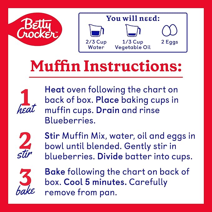 Betty Crocker Wild Blueberry Muffin and Quick Bread Mix, 16.9 oz.