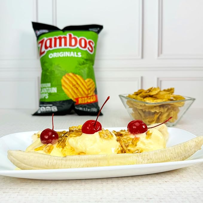 Zambos Plantain Chips Original, Ridged (Pack of 4)