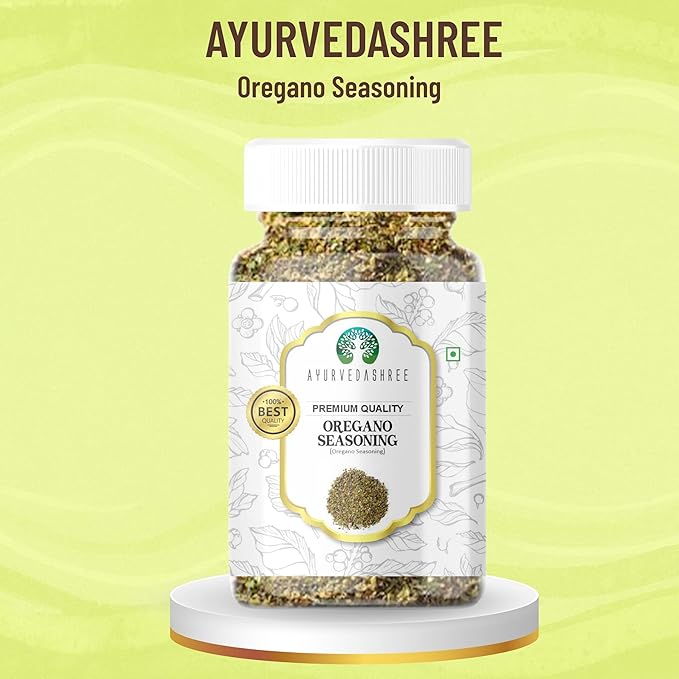 AYURVEDASHREE Oregano Seasoning 100gm PET Jar ~ All Natural | Vegan | NON-GMO | Indian Spice | Dried Herbs For Cooking & Sprinkle
