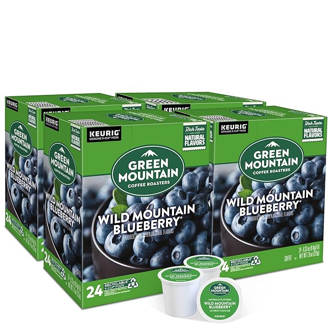 Green Mountain Coffee Roasters Wild Mountain Blueberry Keurig Single-Serve K-Cup pods, Light Roast Coffee, 96 Count