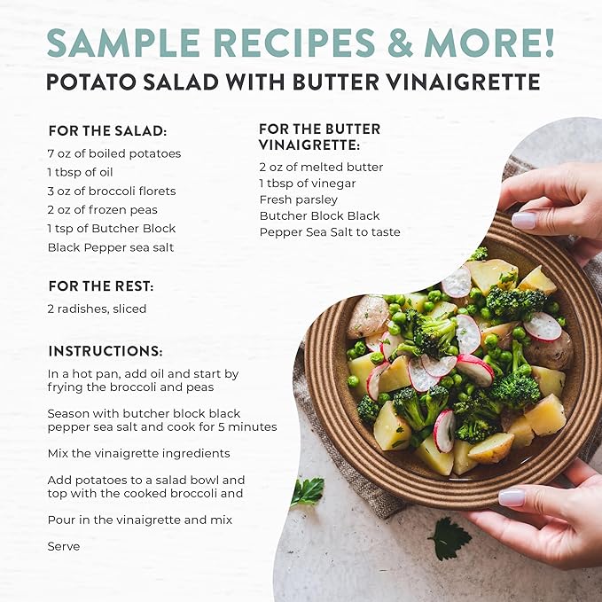 FLORIDA PURE Black Pepper Sea Salt - 80+ Mineral Sea Salt, Natural, Unrefined, Non Iodized - for Baking, Cooking, Seasoning & Enhancing Taste - Rich in Taste Flaky Sea Salt (1.8 oz Jar)