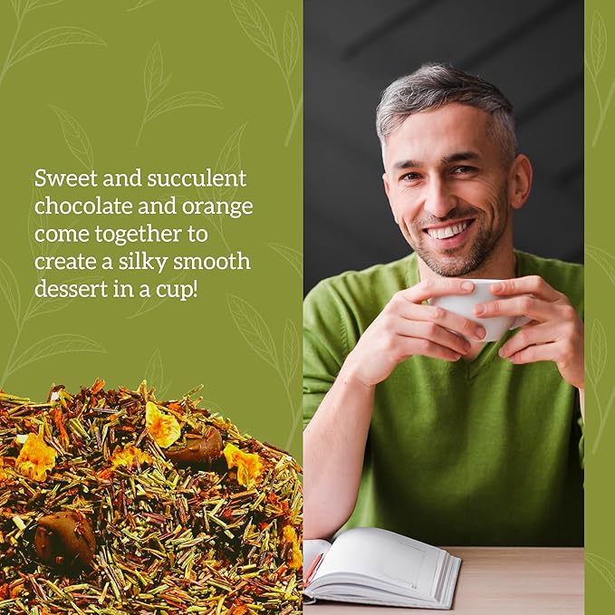 Nelson's Tea - Orange Chocolate Tea Loose Leaf - Cut & Sifted Truffle Tea with Green Rooibos, Red Rooibos and Orange Peel (4 oz)