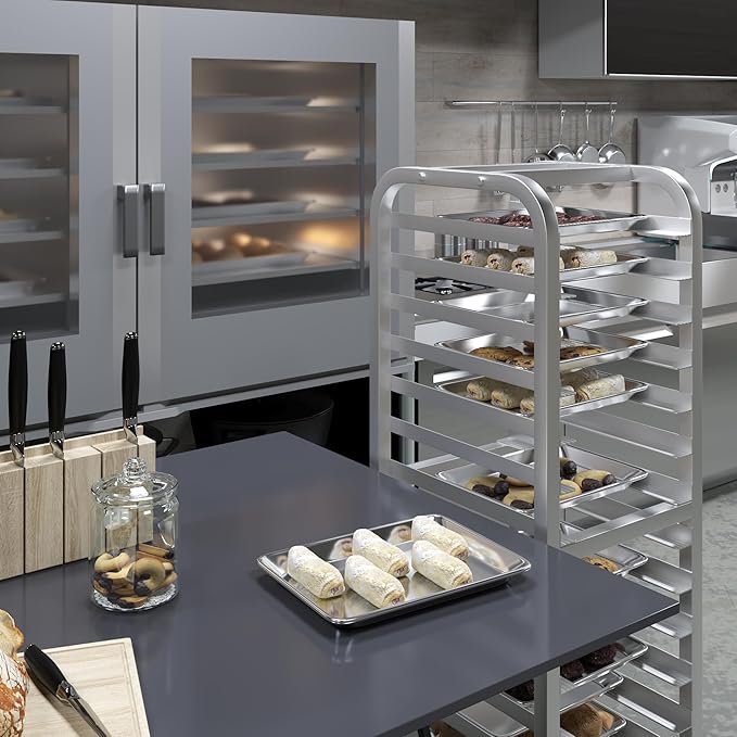 Pack of 12 | 10 in. x 13 in. Quarter Size Aluminum Bun. / Sheet Pan | Ideal for baking, roasting, cooling, prepping, or storing - a must-have in restaurants, bakeries, and busy kitchens.