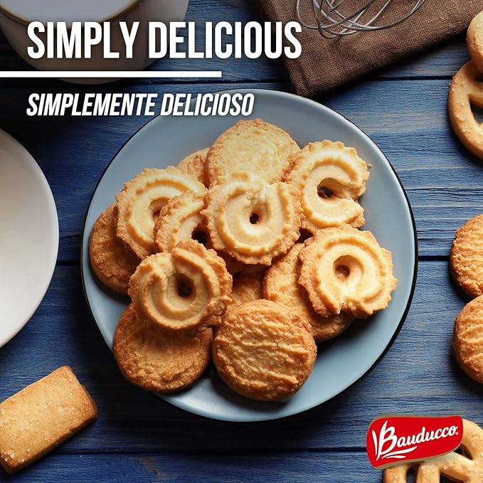 Bauducco Assorted Butter Cookies Tin, 12 oz (Pack of 1) ??Traditional Danish Shortbread Style Cookies, Perfect Holiday Gift or Sweet Snack Treat - No Artificial Colors