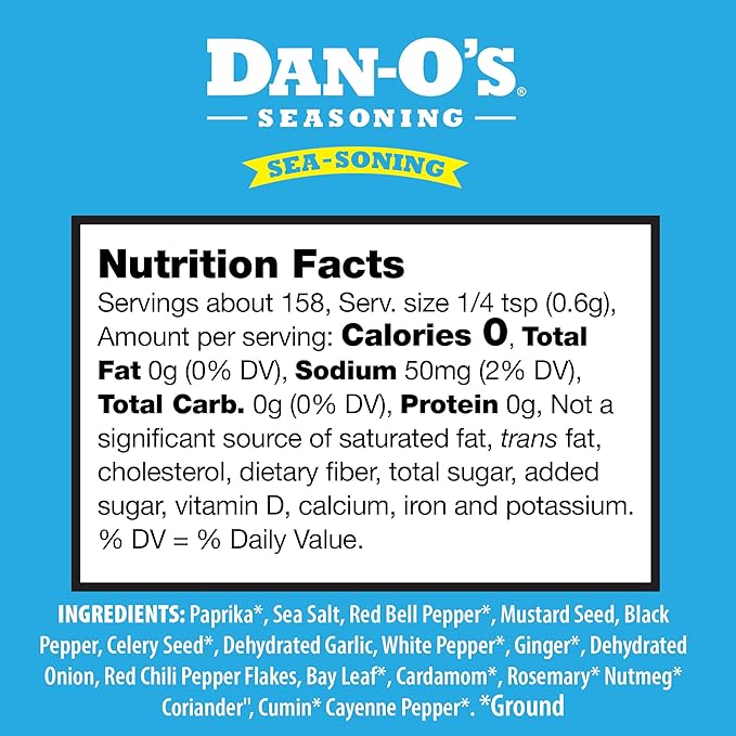 Dan-O's 3 Bottle Seasoning Set, Small Bottles, 3 Pack, Includes Spicy, SEA-soning and Cajun Seasonings, Sugar Free, Zero Calorie, Use this Seasoning Kit on Meat, Seafood or Jambalaya