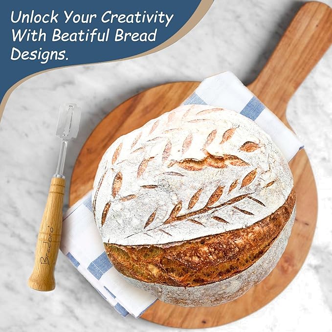 Sourdough Starter Kit, Sourdough Bread Baking Supplies, Sour Dough Kit, Sour Dough Tools, Bread Making Tools, Starter Kits for Beginners with Banneton Proofing Basket, Cloth Liner and Tools