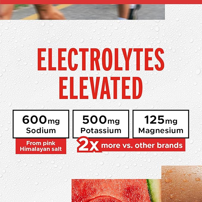 FITAID Hydrate Clean Electrolyte Mix, Zero Sugar, Balanced Electrolyte Ratios: 600mg Sodium, 500mg Potassium, 125mg Magnesium, Watermelon Wave, For Exercise & Active Hydration, 30 Sticks