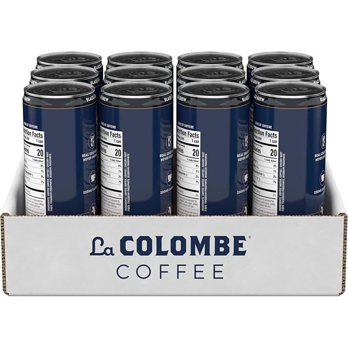 La Colombe Coffee, Cold Brew Black, Unsweetened, 11 fl oz Cans (Pack of 12), Coffeehouse Quality, Natural Sweetness, Specialty Grade Coffee Beans, Ready-to-Drink On-the-Go