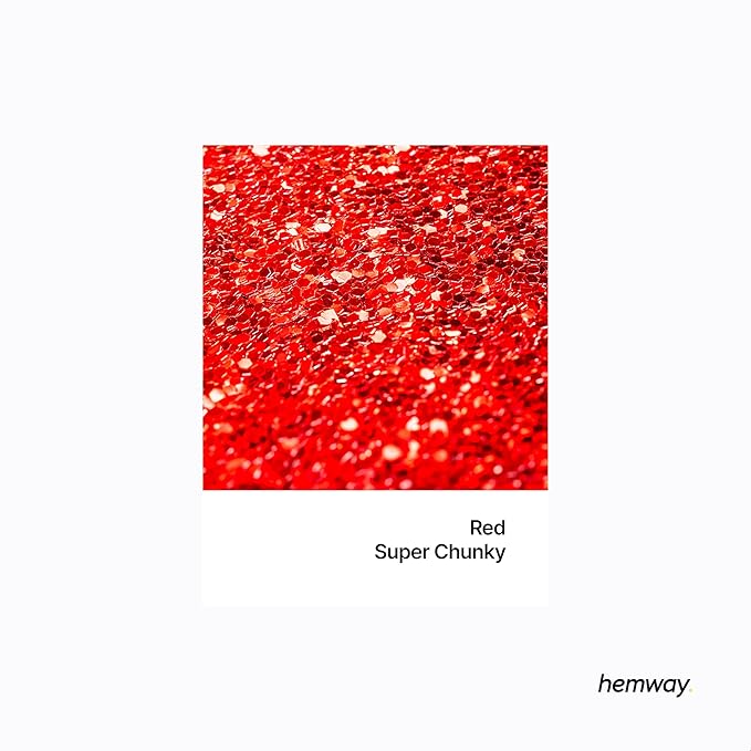 Hemway Premium Glitter Shaker - Red | 115g Super Chunky Metallic Flake Sequins for Resin & Epoxy Crafts | Craft Supplies for Tumblers, Festival, Art