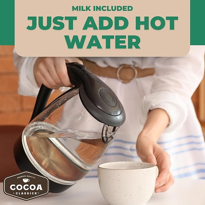 Cocoa Classics Mint Cocoa Mix, Hot Chocolate, Made with Nonfat Milk, Just Add Hot Water, Make Hot or Iced Cocoa, Gluten Free & Kosher Dairy Friendly, 1.25oz Packets (Pack of 36)