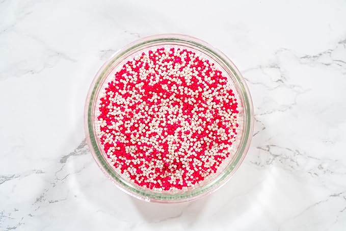 Bakerpan Pink and White Nonpareils Sprinkles - 7 Ounces Sprinkles For Cake Decorating - Edible Nonpareils for Cupcakes, Ice Cream, Cake Decorations (Made in USA)
