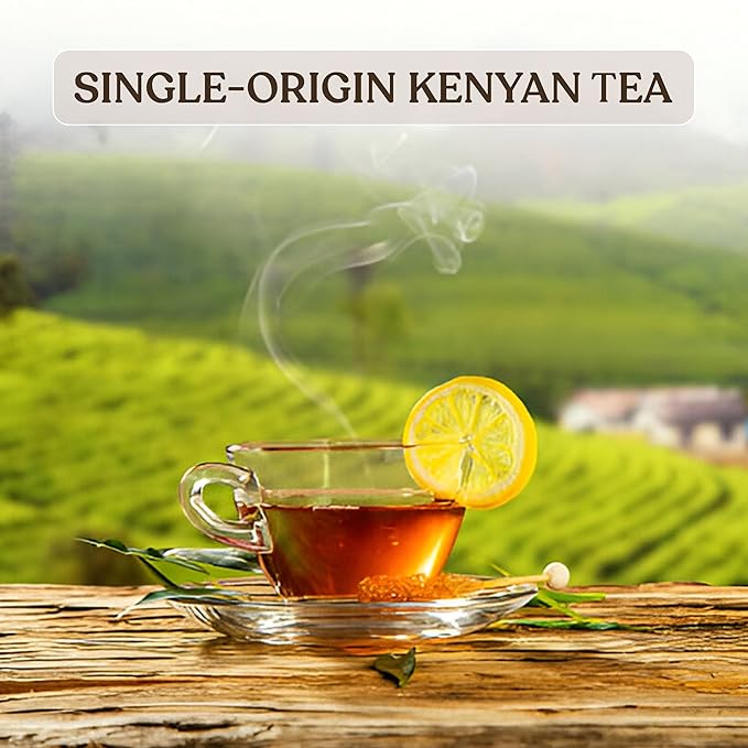Akina Single-Origin Lemon Black Tea Bags | 100% Naturally Flavored Fruit Tea, Kenyan Origin, Gourmet (20 Envelope Bags, 40g)