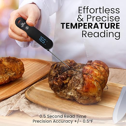 Thermocouple Food Thermometer, <1 Second Response time, ยฑ0.5ยฐF Accuracy, IP67 Waterproof, Magnetic, Auto-Rotate Digital Thermometer for Cooking, Oven, Grill, BBQ, Liquid, Brewing, Tea, Candy