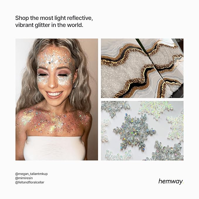 Hemway Premium Glitter Shaker - Mother of Pearl Iridescent | 130g Fine Metallic Flake Sequins for Resin & Epoxy Crafts | Craft Supplies for Tumblers, Festival, Art