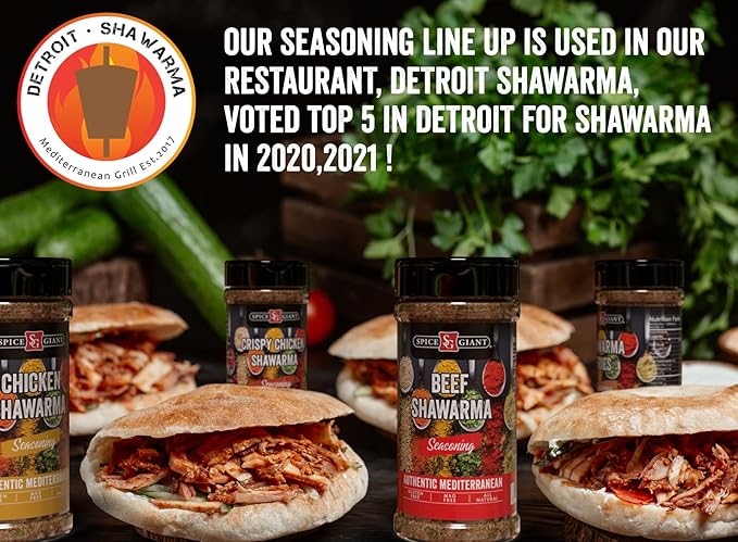 Chicken Shish Kabob Seasoning 5 oz | Chicken Shish Kabob Spice Blend | All Purpose, All Natural, Authentic Mediterranean Blend, Middle Eastern. Spice Giant