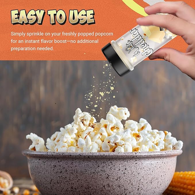White Cheddar Cheese Powder ??Premium Cheesy Popcorn Seasoning ??2 Pack Gourmet Sprinkle Topping for Popcorn, Chips, Pasta, Fries, Pretzels, Sauces, Snacks, Meals, Parties ??Bold Sharp Flavor
