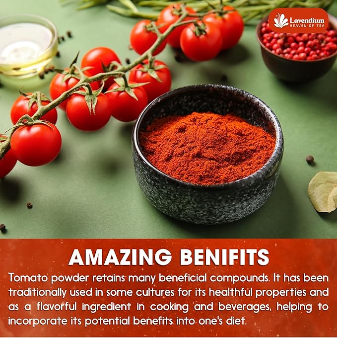 Lavendium, Premium 1.56 lbs (25oz) Tomato Powder ??100% Pure Dehydrated Tomato ??Non-GMO, Vegan, Gluten-Free, No Additives ??Rich Color & Flavor ??Great for Cooking, Seasoning, Sauces & More