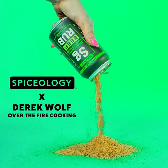 Spiceology & Derek Wolf - Smoked Garlic Jalapeno Lager - Beer-Infused Barbecue Rubs, Spices and Seasonings - Use On: Beef, Pasta Salad, Dressings, Marinades, or Roasted Vegetables - 7.5 oz Can with Resealable Lid