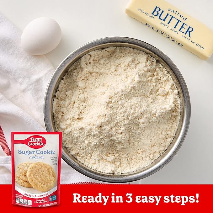 Betty Crocker Sugar Cookie Mix, Makes twelve (12) 2-inch Cookies, 6.25 oz. (Pack of 9)