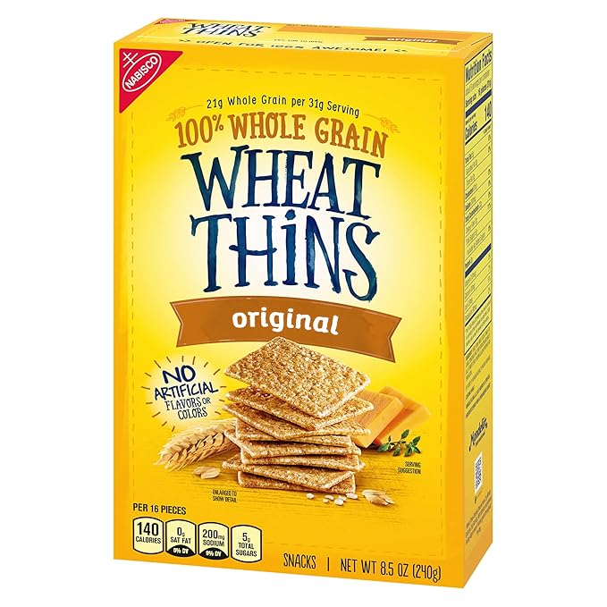 Wheat Thins Original Snacks, Whole Grain Wheat Crackers, Bulk Snack Crackers, 6-8.5 oz Boxes