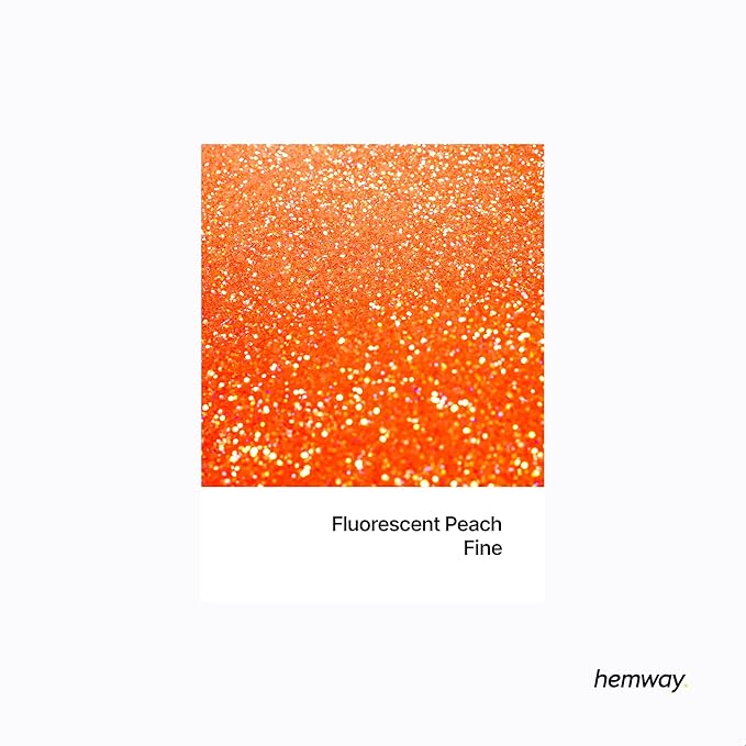 Hemway Premium Glitter Shaker - Fluorescent Peach | 130g Fine Metallic Flake Sequins for Resin & Epoxy Crafts | Craft Supplies for Tumblers, Festival, Art