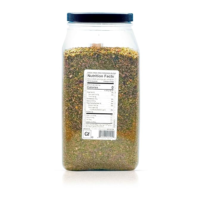 Spiceology – Greek Freak Mediterranean Seasoning – Greek Herbs & Spices for Chicken, Potatoes, Seafood, Veggies, Pasta & Pizza – Fresh-Ground, Chef-Crafted Mediterranean Blend – 80 oz