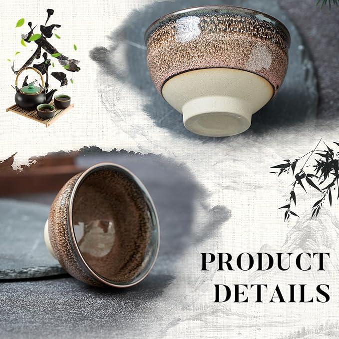 Skyley 6 Pieces Korean Soju Shot Glasses Sets Porcelain Cups Korean Ceramic Cups Tea Accessories Drinkware, Handcrafted Ceramic(Multicolor,Stylish Pattern)