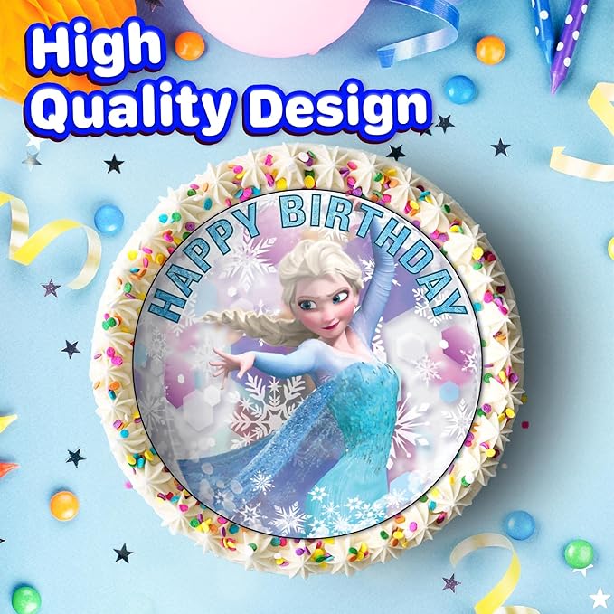 7.5x Inch Edible Cake Toppers ?밯inter Princess Themed Birthday Party Collection of Edible Cake Decorations